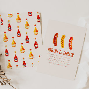 Convite Grillin e CHURRASCO de quintal de Verão para refri