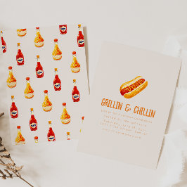 Convite Grillin e CHURRASCO de quintal de Verão para refri