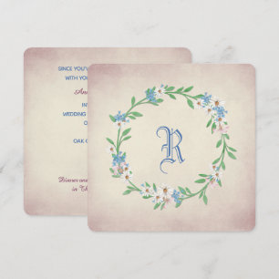 Convite grinalda da aguarela da renovação do voto com