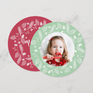 Convite Grinalda de Natal de Pinheiro Vermelho e Verde Fof