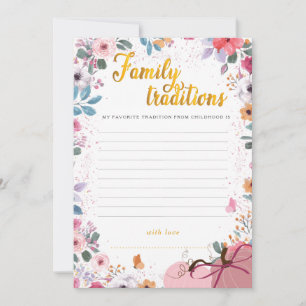 Convite Grinalda Floral de Pequena Abóbora Tradição Famili
