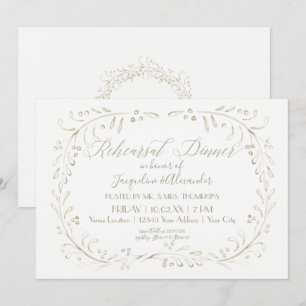 Convite Grinalda simples moderna da aguarela do jantar de