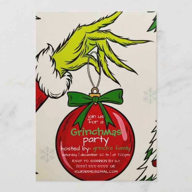 Convite Grinchmas Party  (Frente)