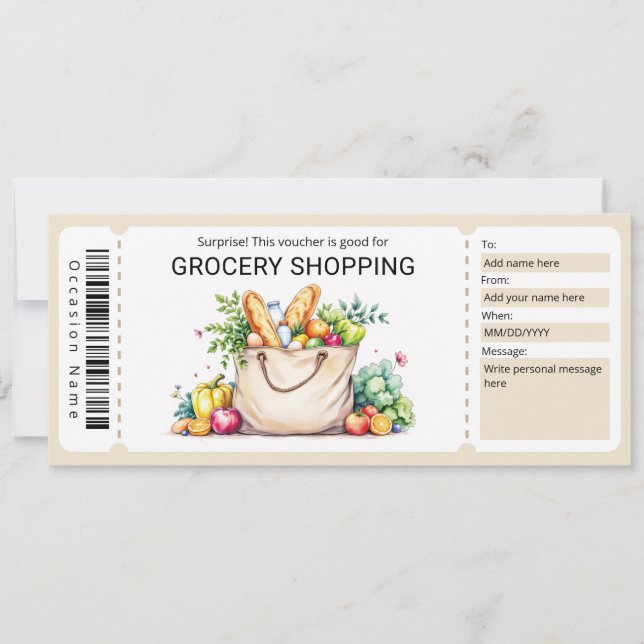 Convite Grocery Shopping Voucher (Frente)