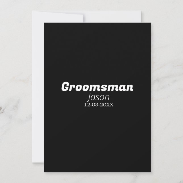 Convite groomsman bachelorette party add name modern simpl (Frente)