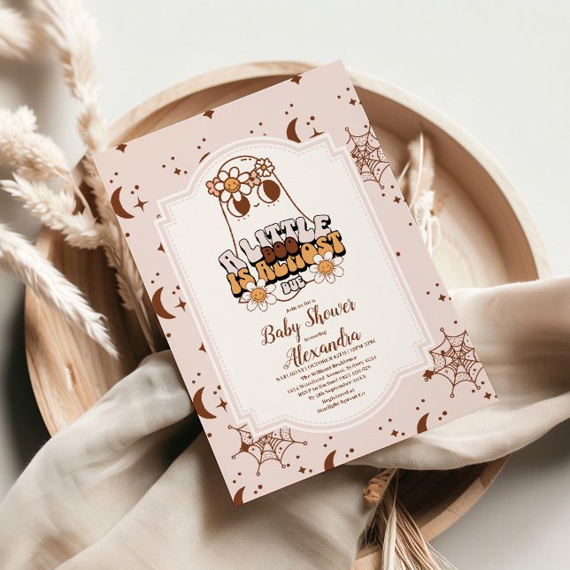 Convite Grooven Halloween Pequeno Chá de fraldas Boo (Criador carregado)