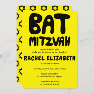 Convite Groovtering Handlettering Custom Bat Mitzvah Bold