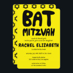 Convite Groovtering Handlettering Custom Bat Mitzvah Bold<br><div class="desc">Cartão perfeito para anunciar um morcego mitzvah! Mão fez arte para você com a letra na frente e um padrão no lado de trás! TOTALMENTE PERSONALIZÁVEL! Clique em "Personalizar" acima para editar o texto. Clique em "editar usando a ferramenta design" para ajustar as fontes, cores e posicionamentos e para excluir...</div>