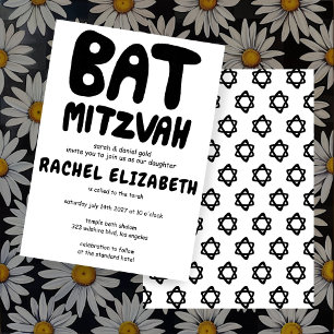 Convite Groovtering Handlettering Custom Bat Mitzvah Bold 