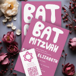 Convite Groovtering Handlettering Personalizado Bat Mitzva<br><div class="desc">Cartão perfeito para anunciar um morcego mitzvah! Mão fez arte para você com a letra na frente e no verso! TOTALMENTE PERSONALIZÁVEL! Clique em "Personalizar" acima para editar o texto. Clique em "editar usando a ferramenta design" para ajustar as fontes, cores e posicionamentos e para excluir o design traseiro, se...</div>