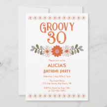 Groovy 30 Classic Daisy Hippie Flora Leaf Birthday