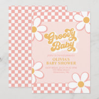 Groovy Baby Retro Xadrez Rosa Margarida