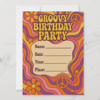 Convite Groovy Birthday Invite