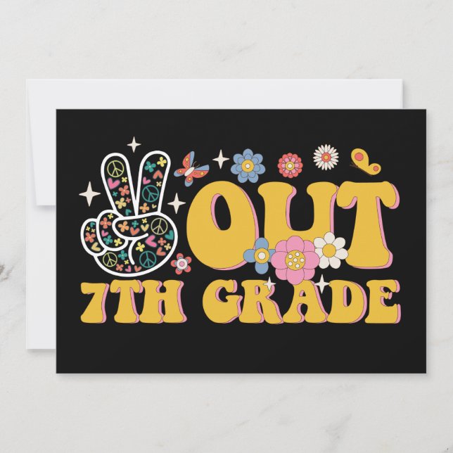 Convite Groovy Da 7 Da Paz No Dia Passado Da Escola (Frente)