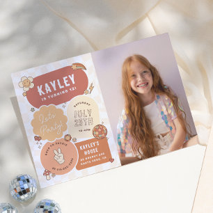 Convite Groovy Daisy Boho Vamos Festejar Foto Menina Anive