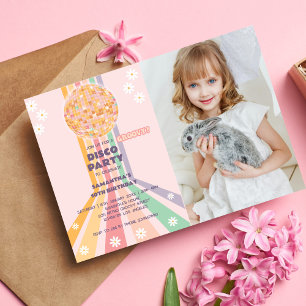 Convite Groovy Disco Aniversário Foto