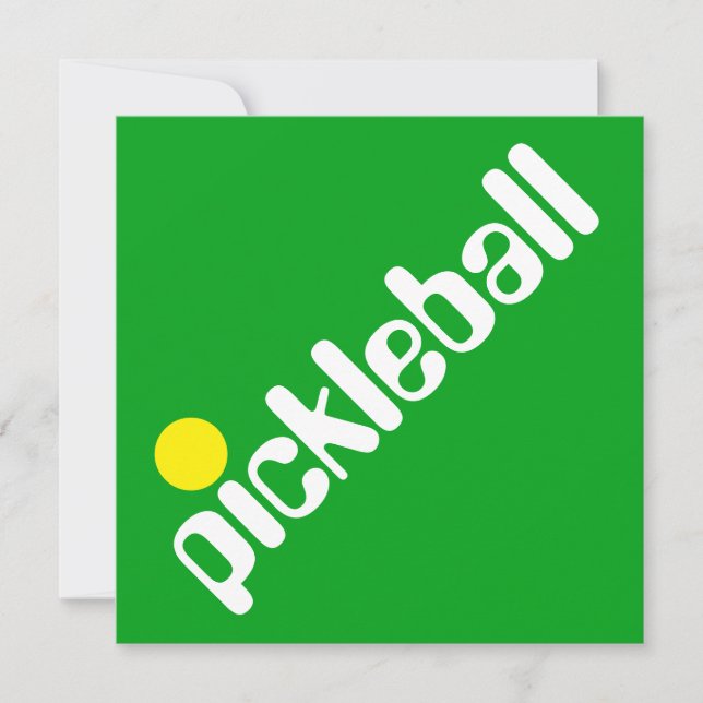 Convite Groovy Fun Mod PICKLEBALL Texto Em Verde Brilhante (Frente)