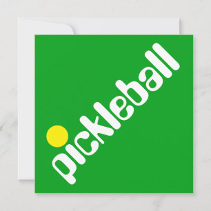 Convite Groovy Fun Mod PICKLEBALL Texto Em Verde Brilhante
