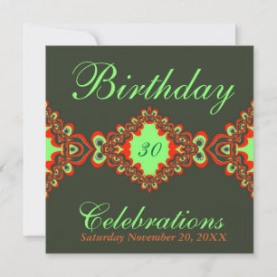 Convite Groovy Green Diva Bohemian Lace Invtions