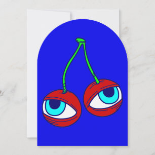 Convite groovy halloween assustador olhos de fruta de cere