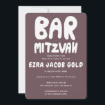 Convite Groovy Handlettering Bar Personalizado Mitzvah Bur<br><div class="desc">Cartão perfeito para anunciar um bar mitzvah! Mão fez arte para você com a letra na frente e atrás! TOTALMENTE PERSONALIZÁVEL! Clique em "Personalizar" acima para editar o texto. Clique em "editar usando a ferramenta design" para ajustar as fontes, cores e posicionamentos e para excluir o design traseiro, se preferir...</div>