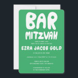 Convite Groovy Handlettering Bar Personalizado Mitzvah Gre<br><div class="desc">Cartão perfeito para anunciar um bar mitzvah! Mão fez arte para você com a letra na frente e atrás! TOTALMENTE PERSONALIZÁVEL! Clique em "Personalizar" acima para editar o texto. Clique em "editar usando a ferramenta design" para ajustar as fontes, cores e posicionamentos e para excluir o design traseiro, se preferir...</div>