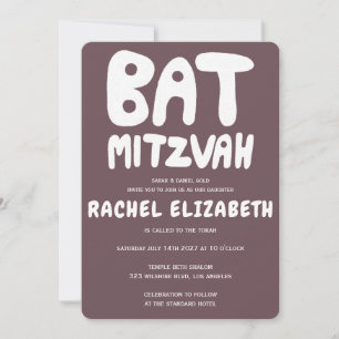 Convite Groovy Handlettering Personalizado Bat Mitzvah Rox