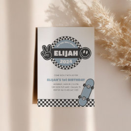 Convite Groovy Hippie Birthday, skate controlado para rapa