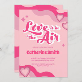 Convite Groovy Hippie Heart Chá de panela