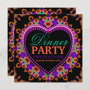 Convite Groovy Hippy Love Bohemian Jantar Party