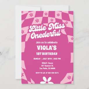 Convite Groovy Little Miss Onederful 1º Aniversário
