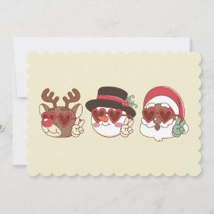 Convite groovy natal papais noeis pretos renas neves