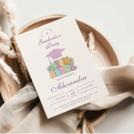 Convite Groovy NICU Nurse Graduation Party