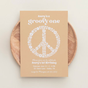 Convite Groovy One 70s - Partido primeiro aniversario da M