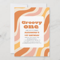 Groovy one primeiro aniversario Retro Colorido