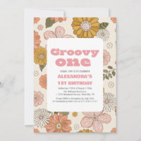 Groovy one primeiro aniversario Retro-Flor