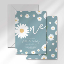 Convite Groovy One Retro Daisy Boho Primeiro Aniversário