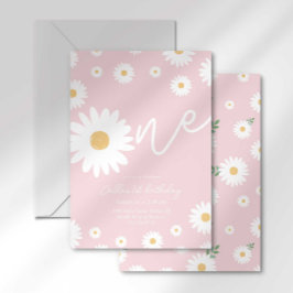 Convite Groovy One Retro Daisy Boho Primeiro Aniversário