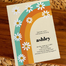 Groovy Rainbow 1970s Boho Daisy Festa de aniversár