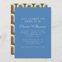 Groovy Retro 70s Azul Azul Azul Azul Azul Chá Bebê