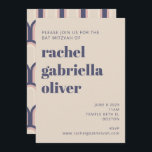 Convite Groovy Retro 70s - Design Azul - Bat Rosa Mitzvah<br><div class="desc">Celebre este marco especial com um convite moderno do Bat Mitzvah que combina elegância do eterno e charme contemporâneo. Apresentando uma tipografia ousada, um layout limpo e um padrão sutil e inspirado retroativamente no verso, esta design é perfeita para famílias que amam estética sofisticada mas acessível. Os tons silenciosos e...</div>