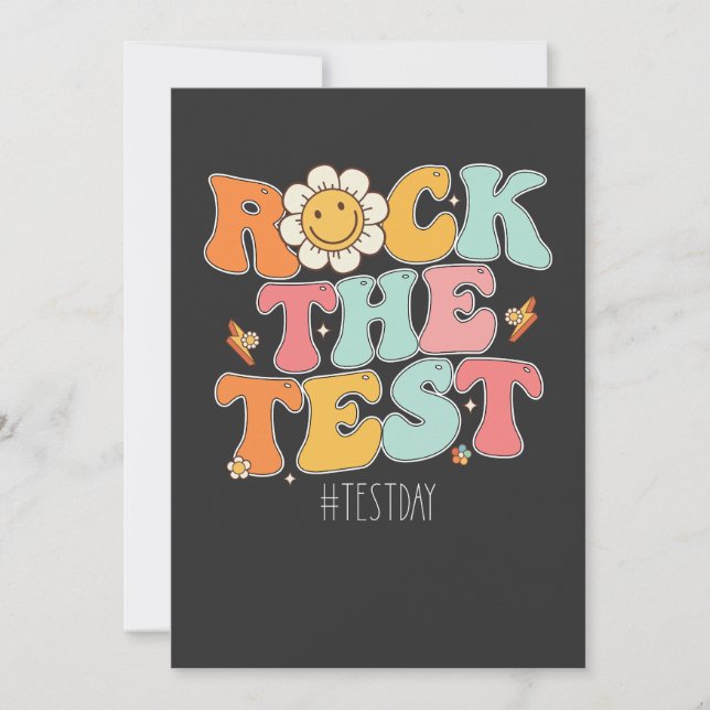 Convite Groovy Rock The Test Motivational Testing Day (Frente)