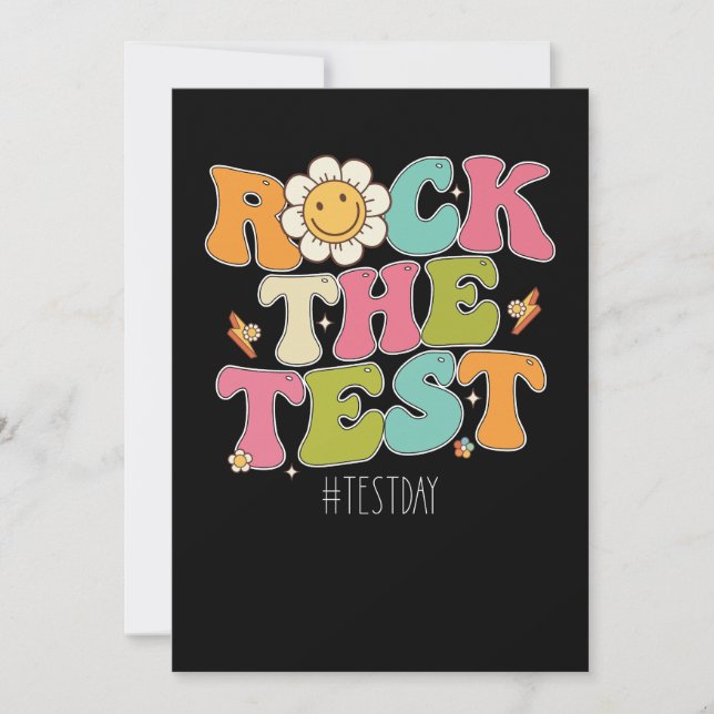 Convite Groovy Rock The Test Motivational Testing Day (Frente)