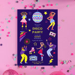 Convite Groovy Roller Disco Purple Party - Geração do Milê<br><div class="desc">Retro Groovy Birthday tema para sua perfeita festa Roller Disco 190,  1º ano. Arte original de Caroline Bonne Müller.</div>