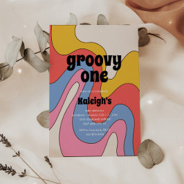 Convite Groovy Ultra-Retro com Estilo 1970 Aniversário