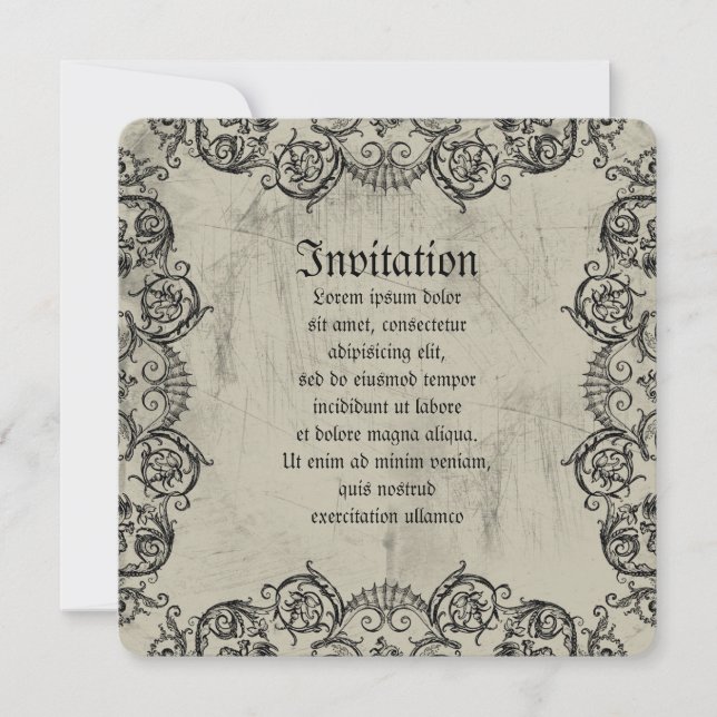 Convite Grotesque Ornament Heart (Frente)