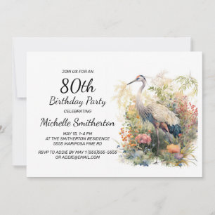 Convite Groupe Deixa Folhagem Floral 80º Aniversário