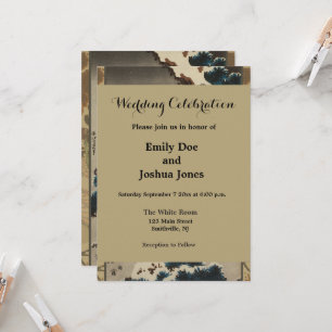 Convite Gruas em Pine Hokusai coberto de neve