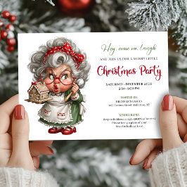 Convite Grumpy Comic Grandma Cheerful Xmas Party Invite