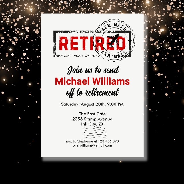 Convite Grunação do Carimbo de Posto de Viagem de Aposenta (Criador carregado)